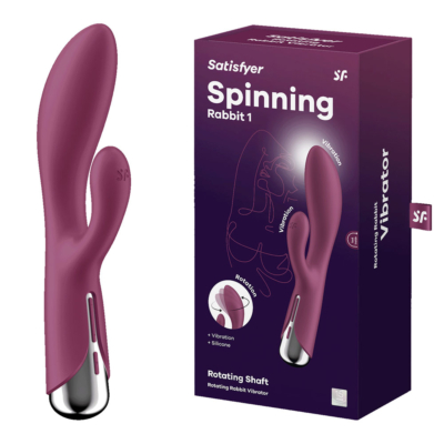 Red 20 cm USB Rechargeable Rotating Rabbit Vibrator