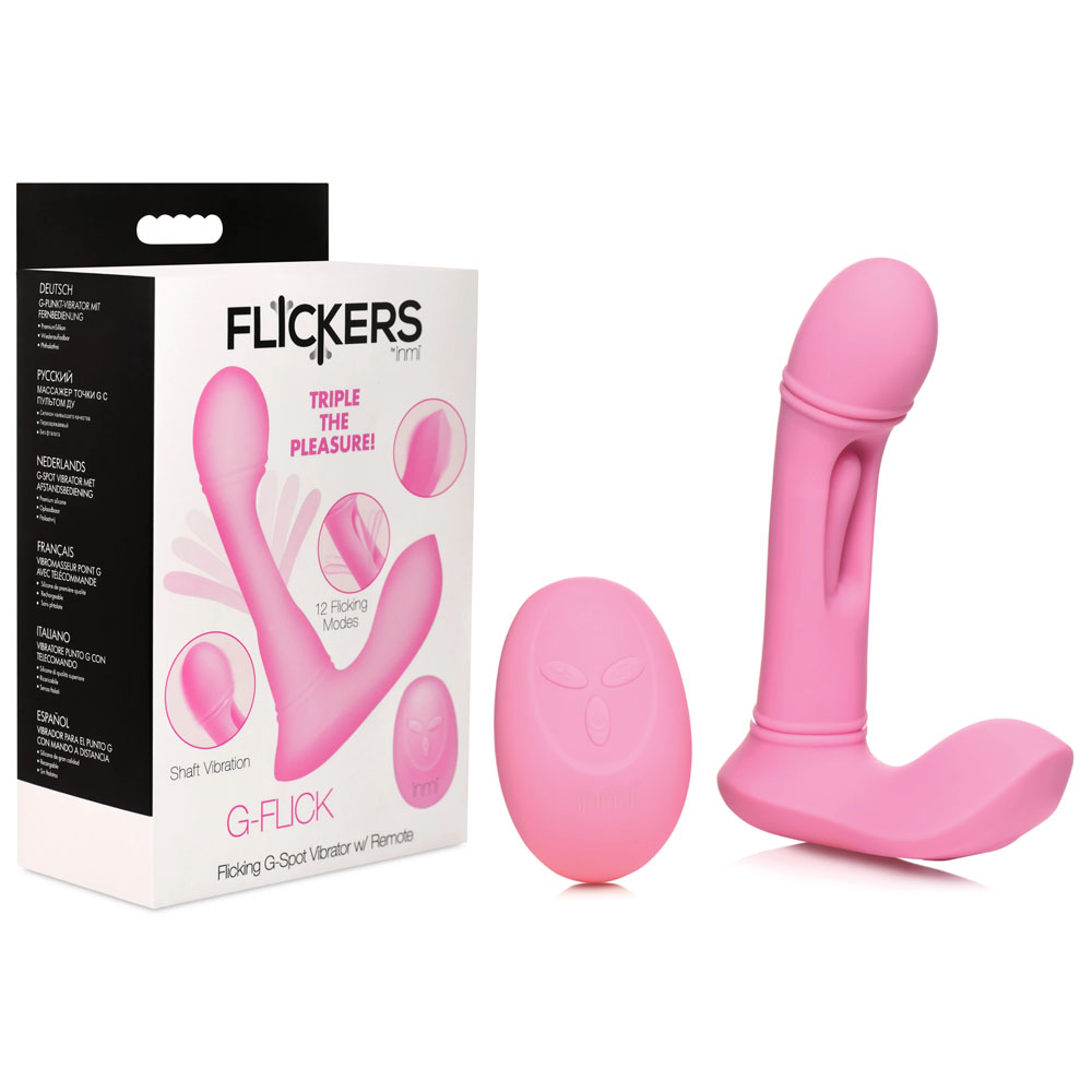 Pink 15 cm USB Rechargeable Flicking Vibrator with Remote
