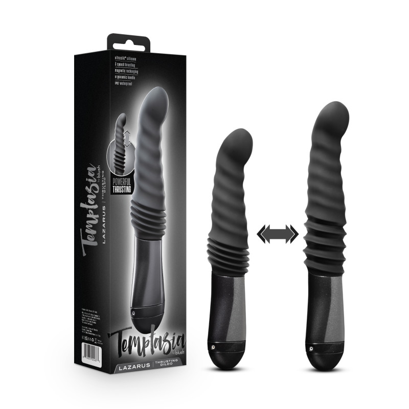 Black 25.4 cm USB Rechargeable Thrusting Dildo