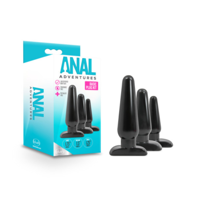 Black Butt Plugs - Set of 3 Sizes