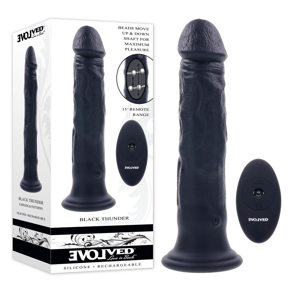 Black 25 cm USB Rechargeable Vibrator