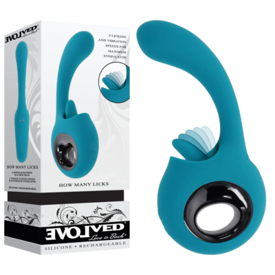 Blue 17.8 cm USB Rechargeable Vibrator with Flicking Stimulator