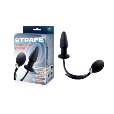 Black Inflatable Butt Plug with Hand Pump
