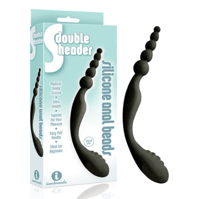 Black Double Ended Anal Beads