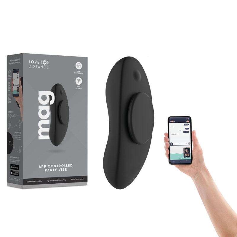 Black Rechargeable Panty Vibrator with App Control
