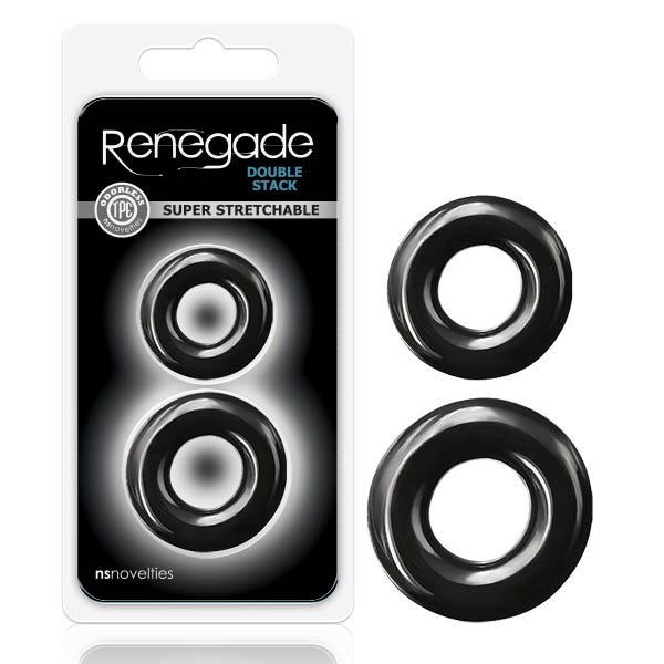 Black Cock Rings - Set of 2