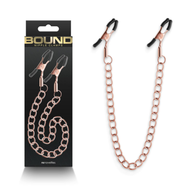 Rose Gold Nipple Clamps with Chain