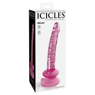 Pink 17 cm Glass Dong with Suction Base