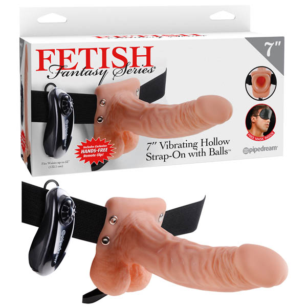Flesh 17.8 cm (7'') Vibrating Hollow Strap-On