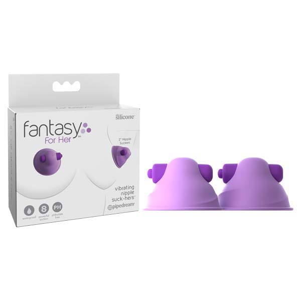 Purple 5 cm Vibrating Nipple Suckers - Set of 2