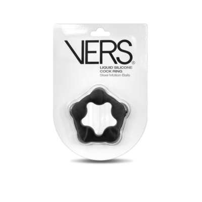 Black Cock Ring with Steel Motion Balls