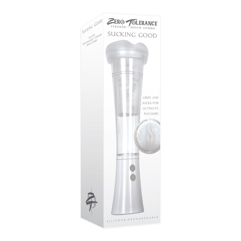 White USB Rechargeable Vibrating Masturbator