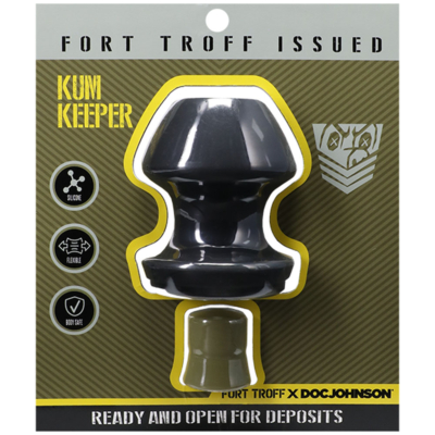 Black Large Hollow Butt Plug with Removeable Stopper
