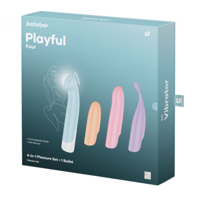 USB Rechargeable Vibrator with 4 Interchangeable