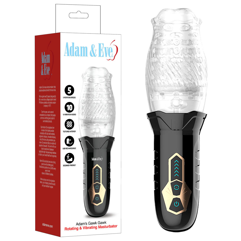 Clear USB Rechargeable Rotating Masturbator