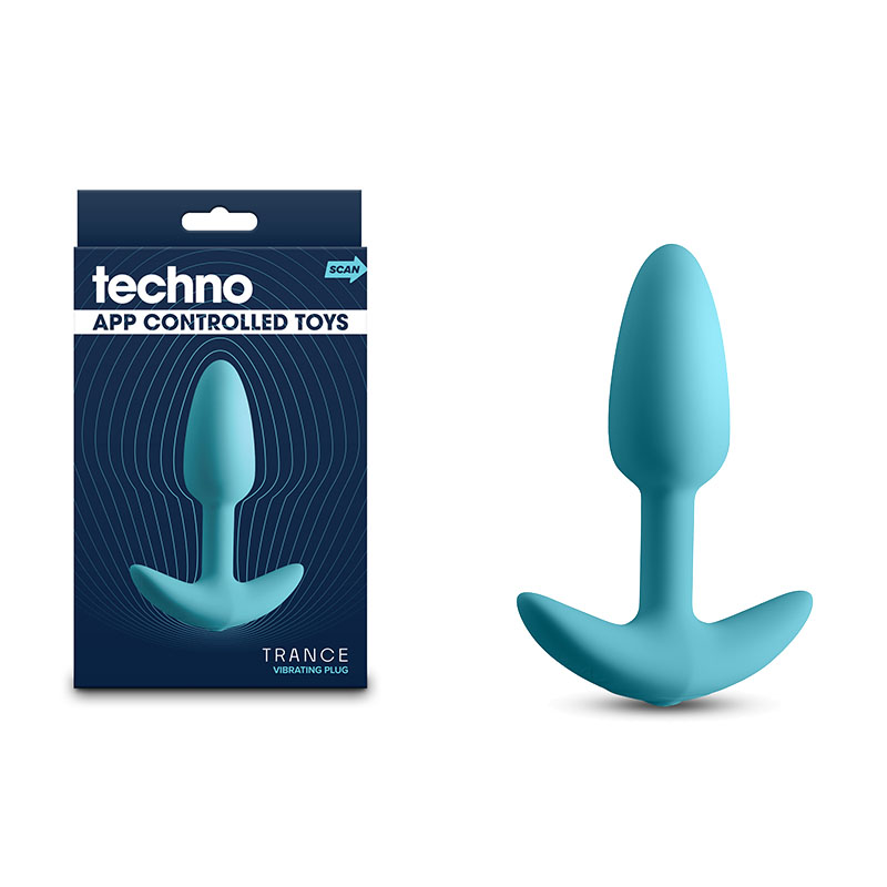 Blue 10.9 cm USB Rechargeable Butt Plug with App Control