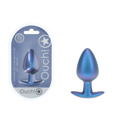 Metallic Blue 8.9 cm Large Butt Plug